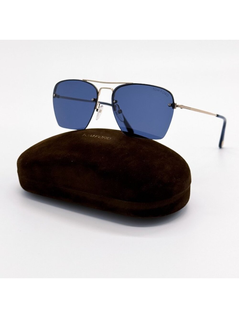 NEW TOM FORD SUNGLASSES WALKER TF504 28V AVIATOR GOLD/BLUE WOMEN EYEWEAR FT0504/